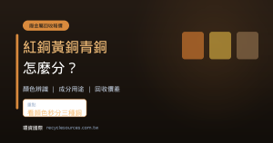 紅銅、黃銅、青銅怎麼分？辨識與回收價差一次看