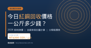 今日紅銅回收價格一公斤多少錢？2026 即時查詢