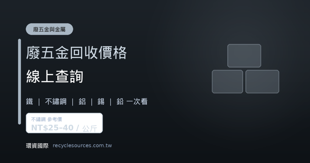 廢五金回收價格線上查詢？常見金屬一次看