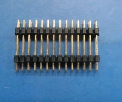 2.0mm双排针,双塑,180度,塑高2.0