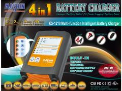 麻新電子經銷商 KS-1210四合一脈衝式汽機車電池充電器：充電-電池測試-電源供應-電池救援