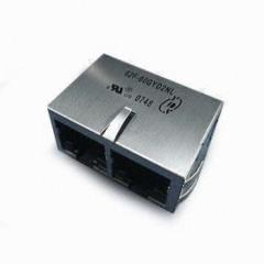 62F Series . 10/100/1000 Base-T 1X2 RJ45 Jack With Magnetic Module(62F Series)
